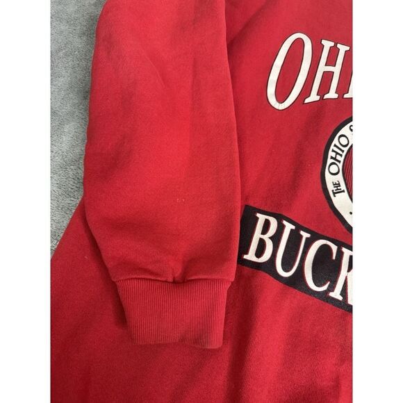 Vintage 90s Ohio State Buckeyes Pullover Sweatshirt Men's Size 2XL XXL Red - Picture 6 of 11